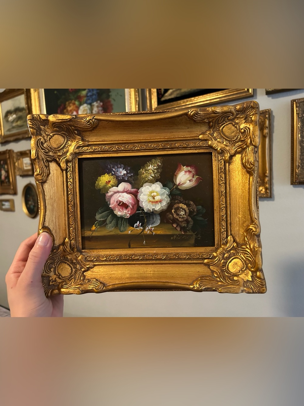 Vintage Still life floral oil painting